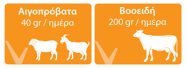 Δοσολογία Ruvital Rumen Stimulant